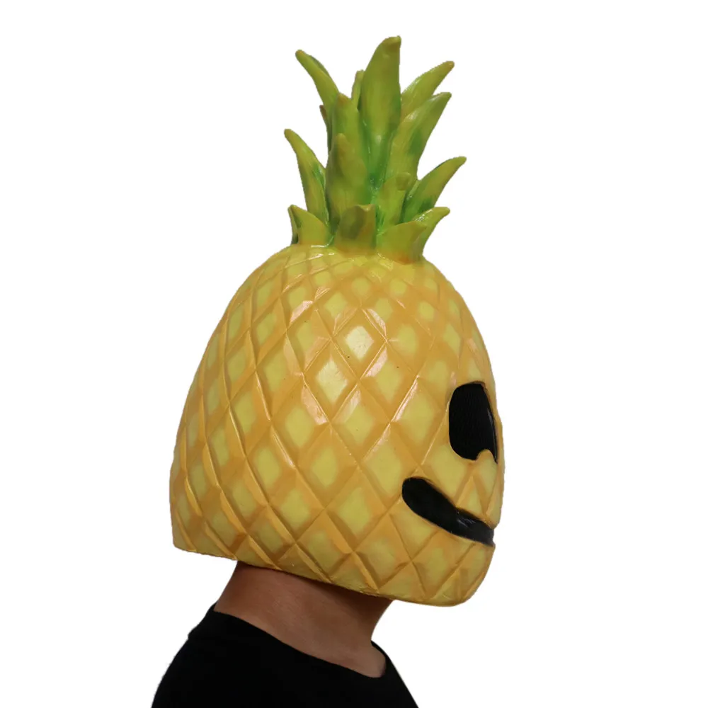 Безопасная нежная латексная маска для лица с изображением ананаса и фруктов, реквизит для костюма, маска для Хэллоуина, забавный подарок Z0304