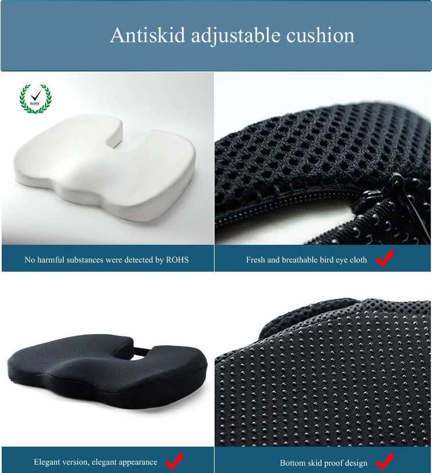 High quality Memory  Foam Non-slip Cushion Pad Inventories,Adjustable Car Seat Cushions,Adult Car Seat Booster Cushions