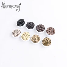 1000 шт./лот) 3.4*3.0*4 мм 3# темно-коричневый силиконовый медные трубы микро силиконовые выстроились бусы медные кольца трубки кольца