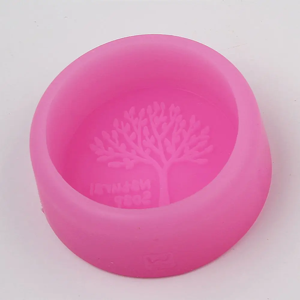 Tree Pattern Round mold silicone gel Cake Making Mould DIY Handmade Bath Soap Silicone Mold