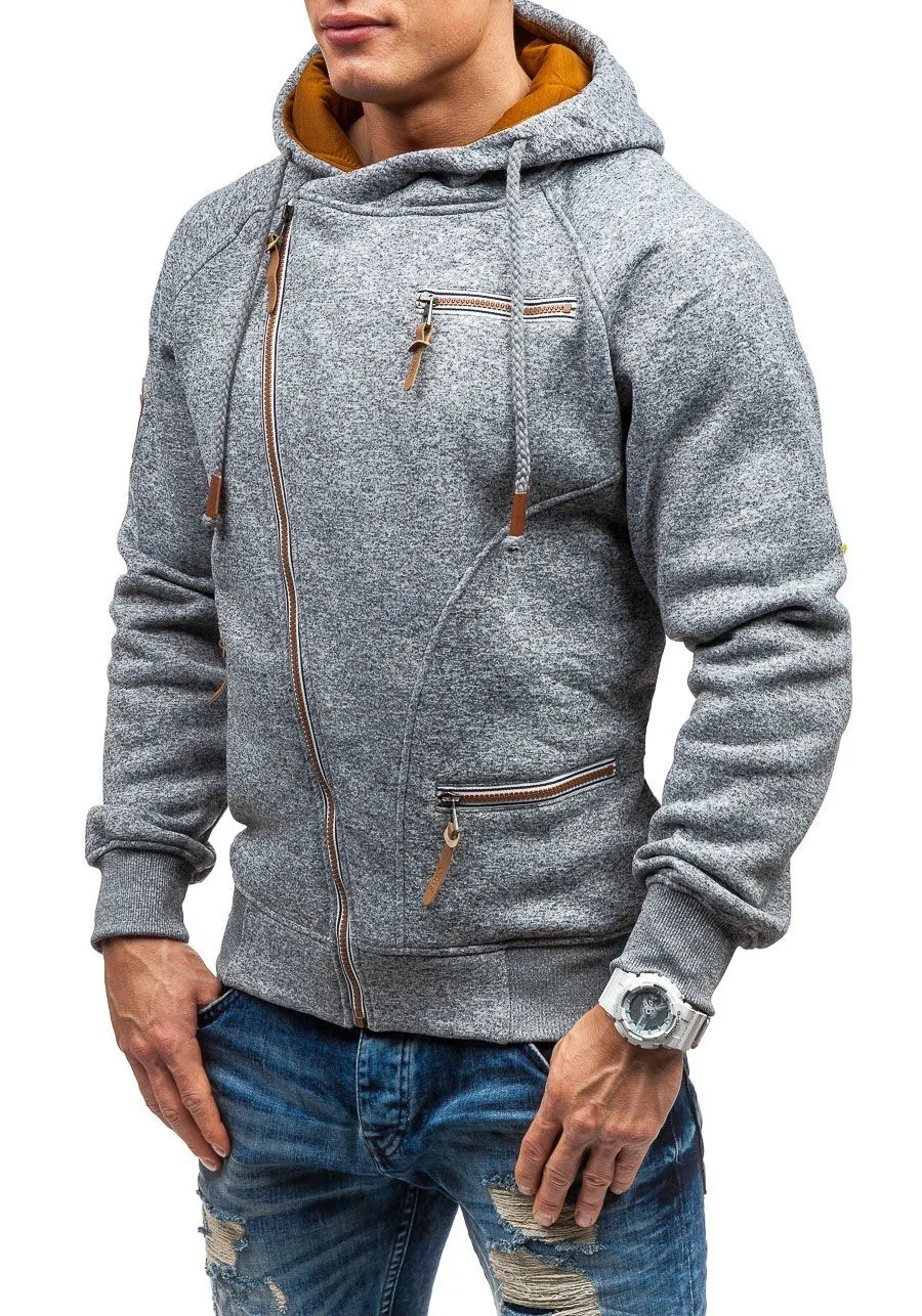 

High Quality Men Hoodies Winter Drawstring Zipper Hooded Sweatshirt Male Long Sleeve Pocket Pullover Hoodie Coat Plus Size