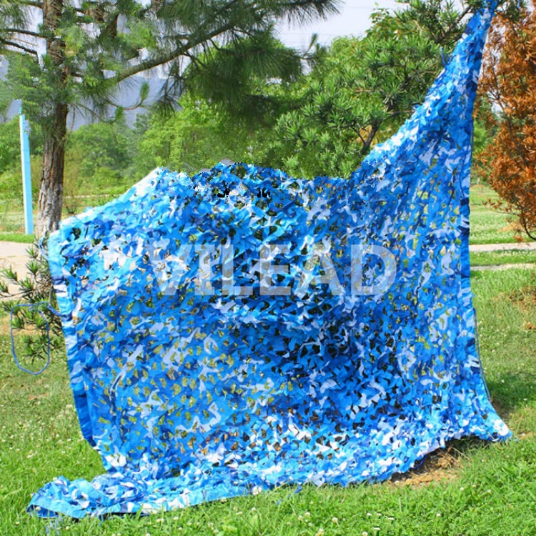 

VILEAD 2x8M Blue Filet Camouflage netting Camo Netting Protection for Beach Sunshade Pergolas Netting Paintball Game Halloween