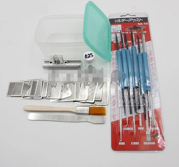 

FEORLO 27 pieces BGA Stencils Universal Direct Heated Stencils + fixture with pry and brush For SMT SMD Chip Rpair Au11 Dropship