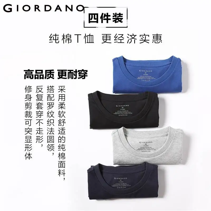 Giordano hombres Camisetas clásico sólido Camiseta básica Camisetas hombre manga corta Crewneck Tops Uomo Camisetas (4-pack) Giordano hombres Camisetas clásico sólido Camiseta básica Camisetas hombre manga corta Crewneck Tops Uomo Camisetas (4-pack)