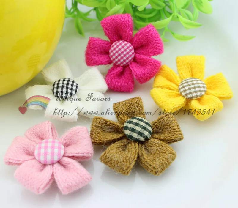 

25pcs/lot Assorted Fabric Covered Button Flowers Wool Fabric Knit Flower with Fabric Covered Buttons for Headwear,Baby Clothes