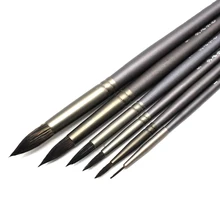 Eval 6Pcs Set Professional Squirrel Hair Round Pointed Artist Paint Brush Pen Art Supplies For Acrylic Oil Painting Art Brush