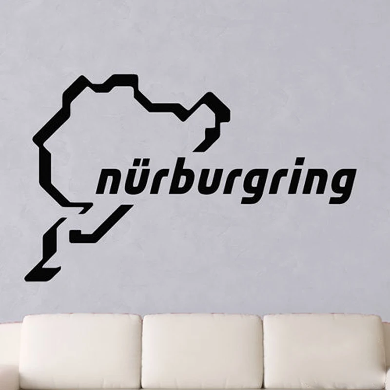 Nurburgring гоночный трек цепи автомобиля стикер стены s для спальни мальчиков художественный декор; Винил Наклейки Для Обоев Наклейка для гостиной L584