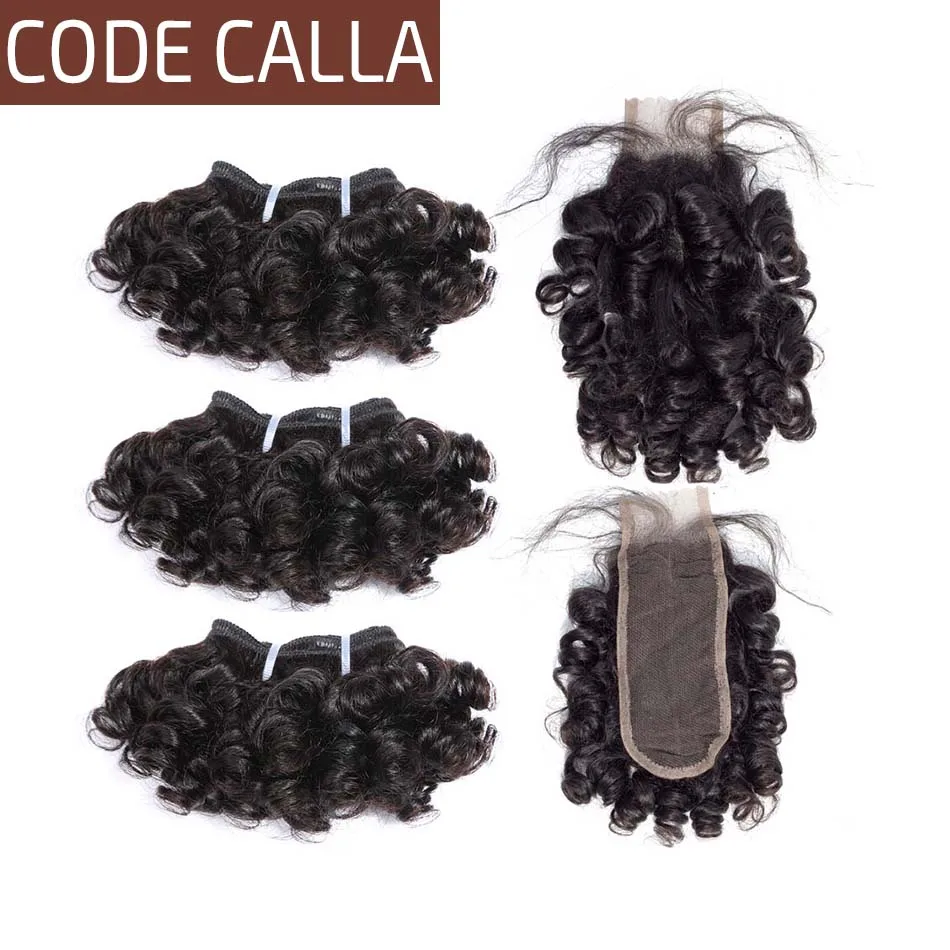 

Code Calla bouncy curly Double Drawn Brazilian Remy Human Hair Weft Extensions 35 g 6 Bundles With Kim K Closure Can Make A Wig