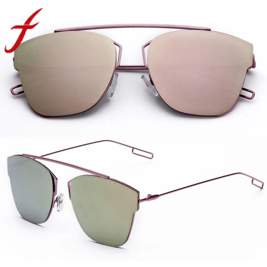 

Feitong Fashion Design Women Sunglasses Metal Reflection Mirror Frame From Lens Sunglasses Glasses gafas de sol mujer 2019 New