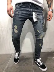YOFEAI 2018 человек брюки для девочек джинсы женщин для мужчин узкие Высокая уличная мода рваные джинсы