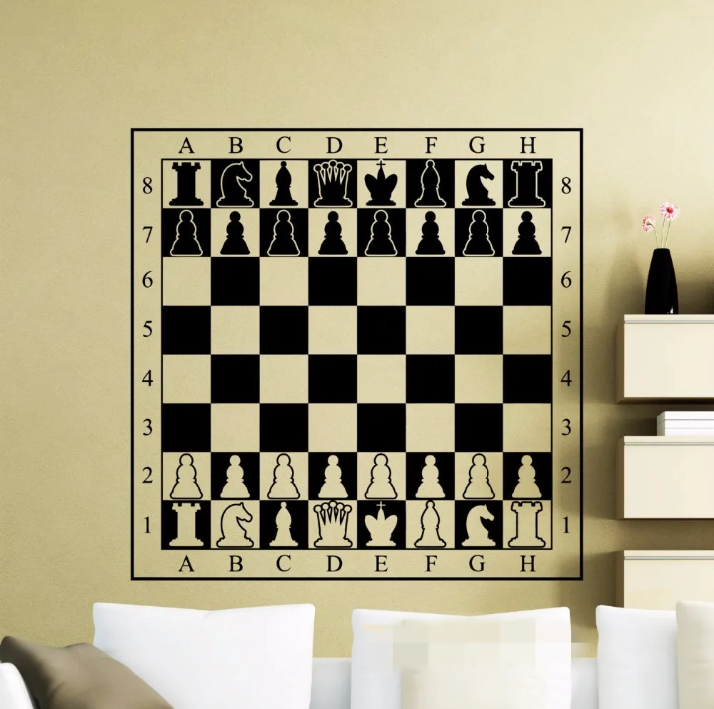 

New arrival Chessboard Decal Chessmen Checkerboard Wall Vinyl Table Sticker Room Design Interior Art Decor Cool Mural