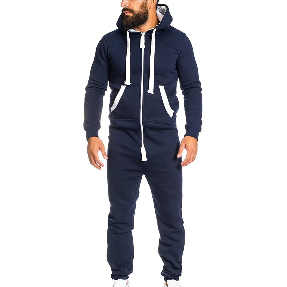 Litthing 2019 Casual Tracksuit Jumpsuit Mens Overalls Long Sleeve Sweatshirt Hoodies Casual Long Pants Romper For 4