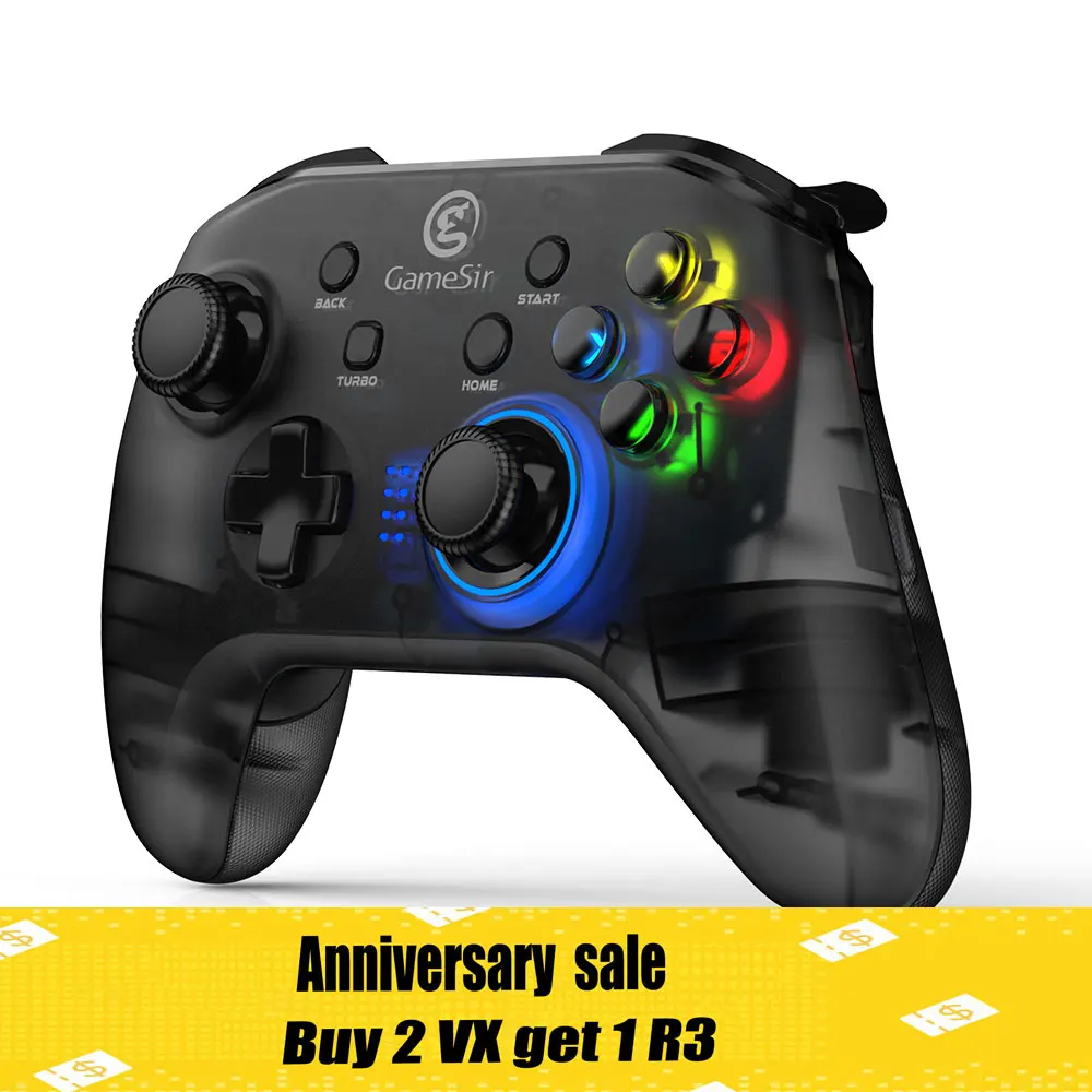 En Ligne GameSir T4 Sans Fil 2.4 GHz Dongle Bluetooth Contrôleur de Jeu manette de jeu sans fil Avec Type C câble pour Windows (7 8 9 10) PC