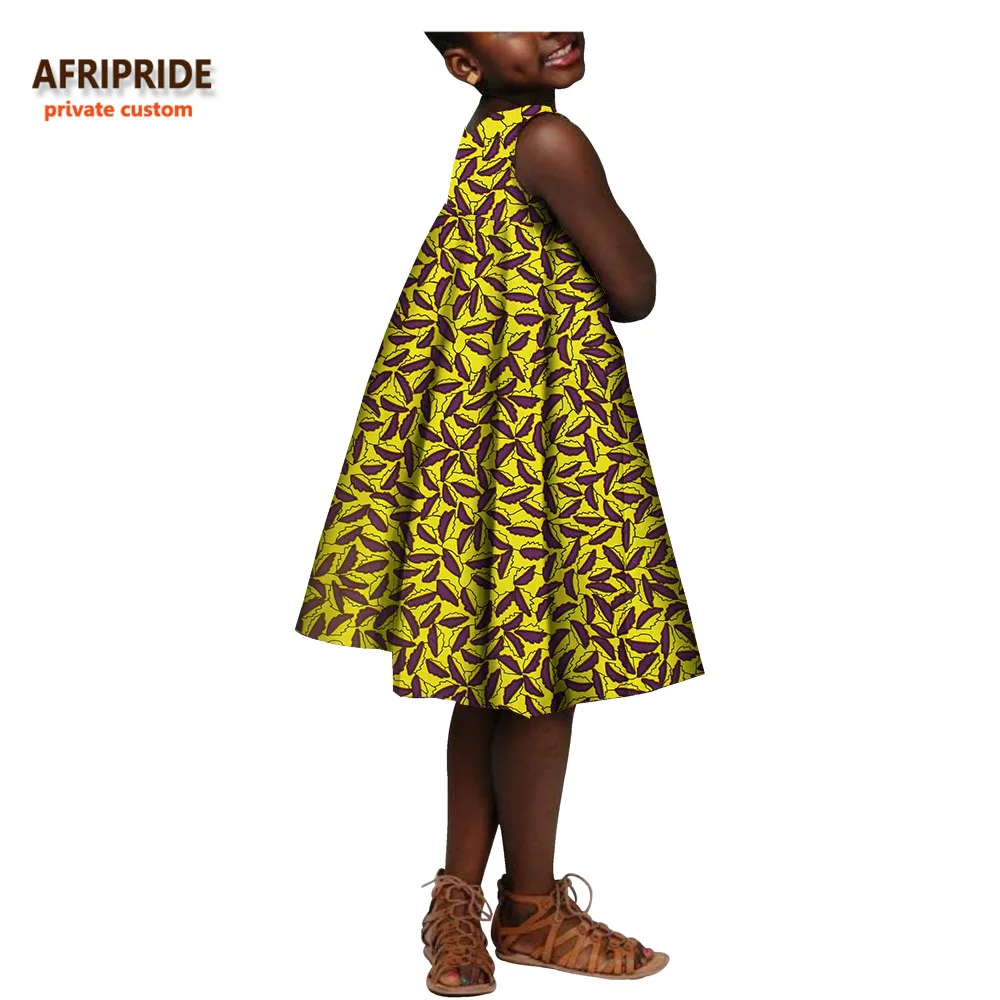 Осеннее платье для девочек AFRIPRIDE, Повседневное Платье До Колена без рукавов, хлопок, высокое качество, батик, A724503