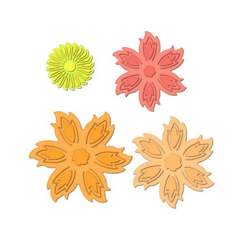 

YaMinSanNiO 4 Pcs/lot Metal Cutting Dies Scrapbooking for Card Making DIY Embossing Cuts Flower Dies Cut Stencils New 2019 Dies