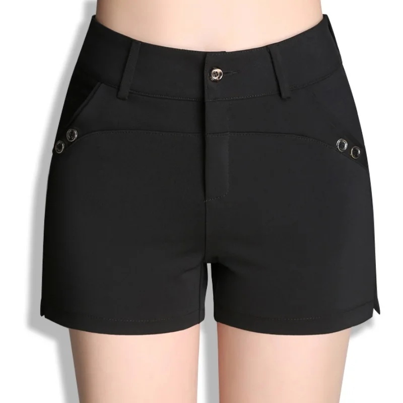 High waist shorts Women's Plus size elastic Slim fit shorts 2018 Autumn
