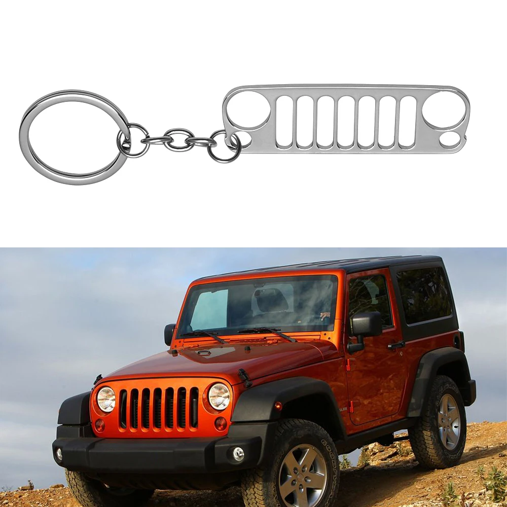 

High Quality Car Styling 304 Stainless Steel Car Key, Key Chain, Key Ring For Jeep CJ, JK, TJ, YJ, XJ