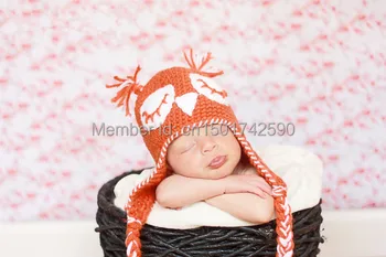 

4 new design Handmade Knitted Toddler Animal Cap Pattern Lovely Children Owl Hat newborn photography props 5pcs/lot