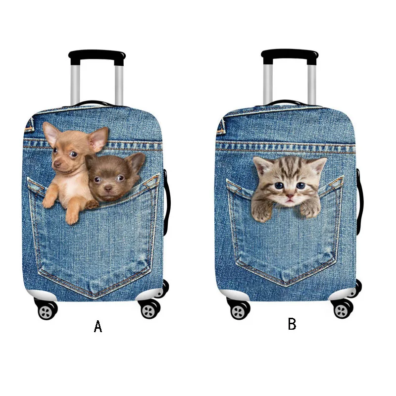 SEREQI cute animal 3D pattern travel luggage protection cover, 18-32 inch suitcase elastic case cover, trolley dust cover suitca