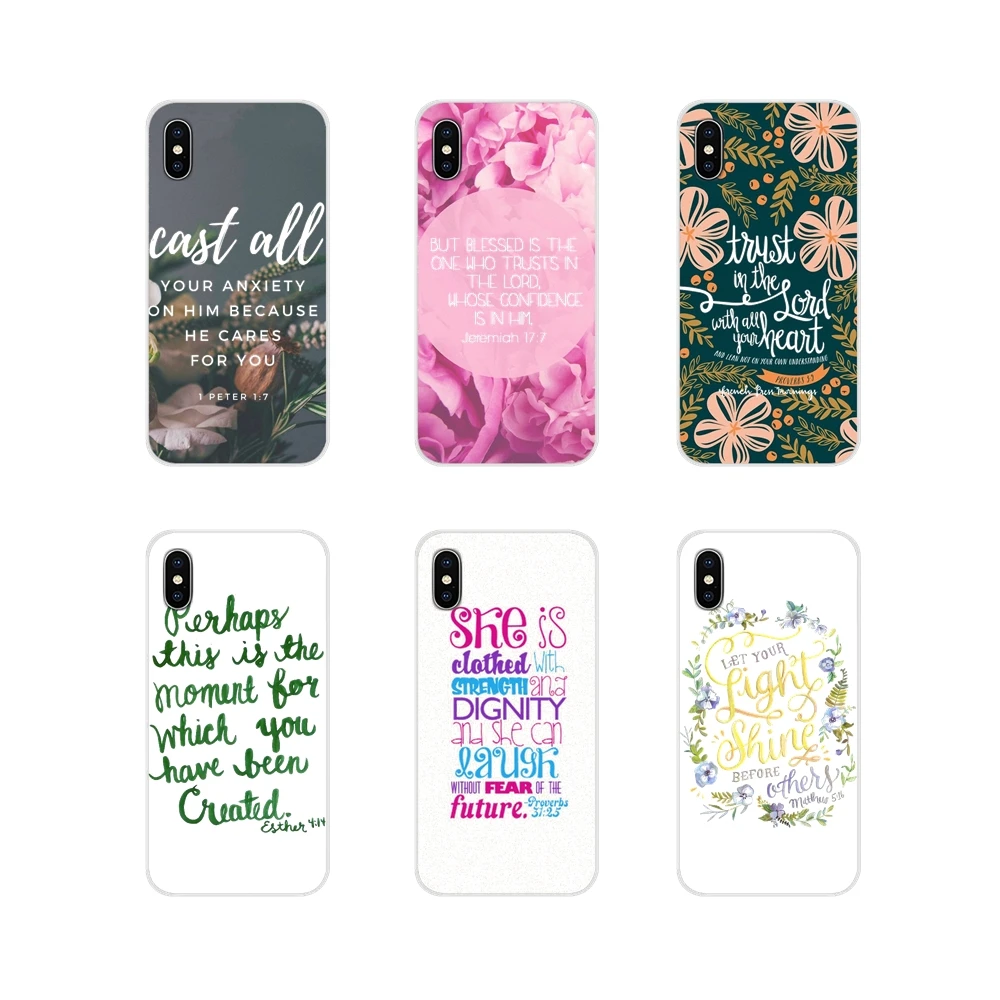 Мягкий чехол для Samsung Galaxy S3 S4 S5 Mini S6 S7 Edge S8 S9 S10 Lite Plus Note 4 5 8 9 Christian Theme Bible Verse