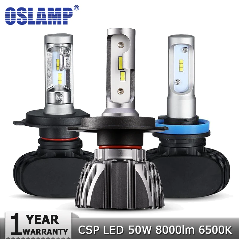 

Oslamp H4 H7 H11 H1 H3 9005 Car LED Headlight Bulbs Hi lo Beam S1/X9 Serie 50W 6500K 8000lm Headlights Auto Led Headlamp 12v 24v