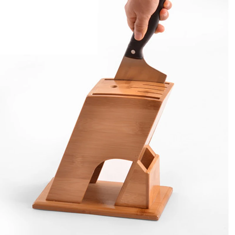 Multifunctional Kitchen Accessories Bamboo Knife Holder Ventilated Dry Knife Rest Health Creative Knife Block Free Shipping