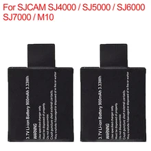 2 шт 3,7 V 900mah сменная батарея для экшн-камеры SJ4000 WiFi SJ5000 WiFi SJ6000 WIFi M10 SJ5000x Спортивная Экшн-камера