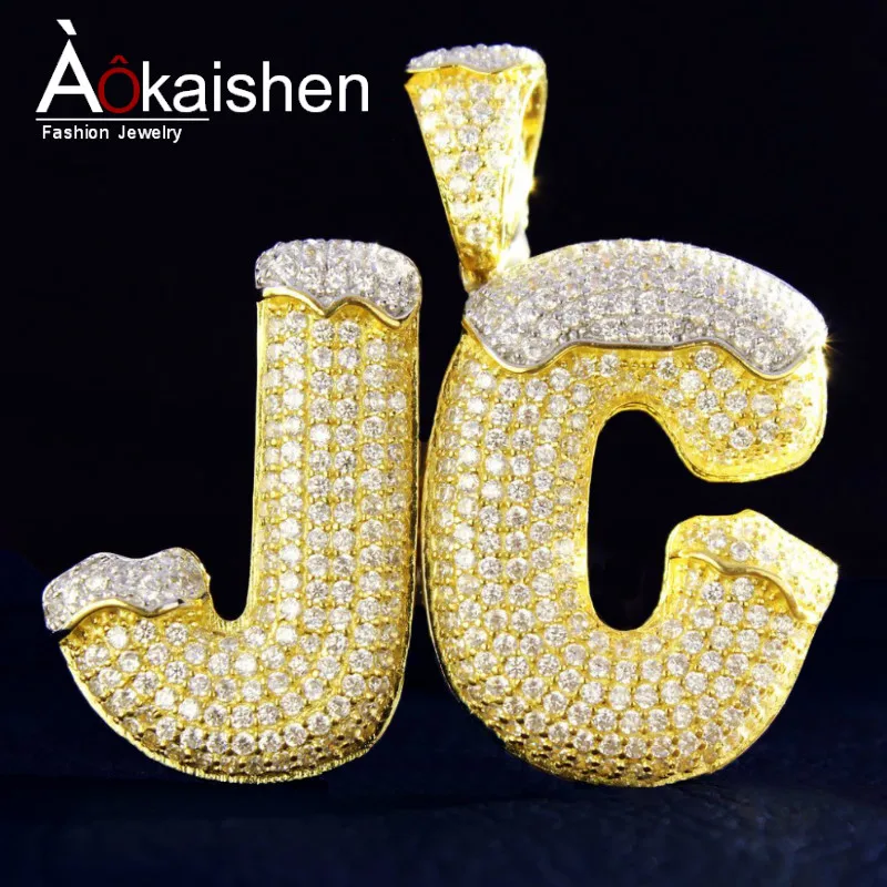 

Custom Name Snow Top Cone Bubble Letters Necklaces & Pendant With Tennis Chain Men's Zircon Hip Hop Jewelry Merry Christmas Gift