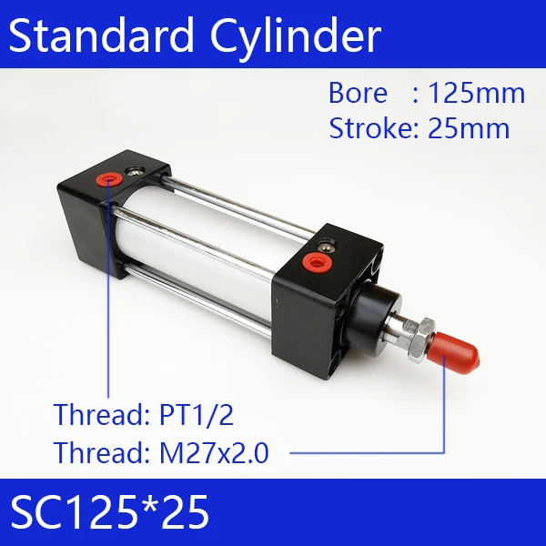 

Optional magnet Standard air cylinders 125mm bore 25mm stroke SC125x25 single rod double acting pneumatic cylinder SC125*25