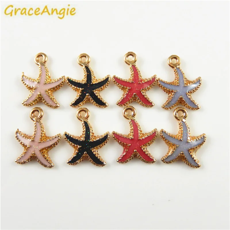 15 шт. эмалированные подвески в форме морской звезды|charm color|bracelets charm pendantscharms starfish |