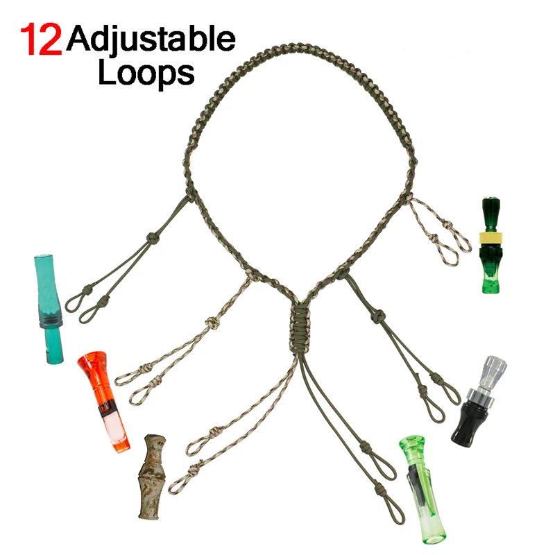 

Portable Hunting Braided Whistle Duck Call Lanyard With 5 Goose Calls Predator Fashion Hand String Outdoor Tools For Camping