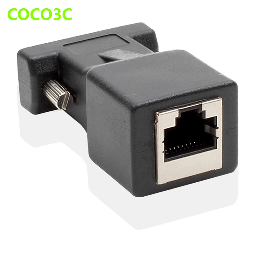 ADATTATORE CONVERTITORE VGA MASCHIO LAN RETE ETHERNET RJ45/RJ11 PER MONITOR