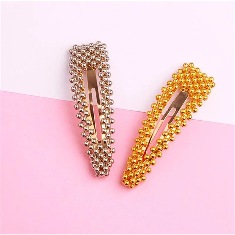 

Fashion Women Girls Silver Gold Plated Pearl Barrettes Hair Clips Elegant Headband Hairband Hairpins Headwear Hair Accessories