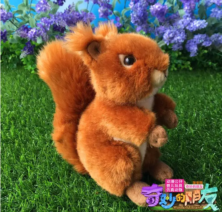 Cute Squirrel Doll Plush Toy Simulation Animal Toys Gifts Red Squirrel