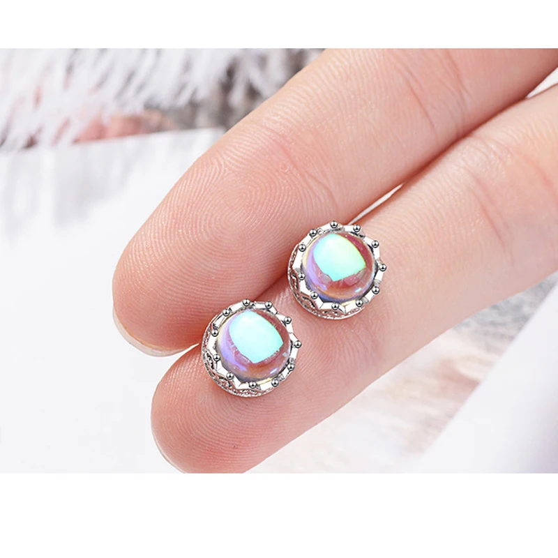 moon stone stud earrings women (3)