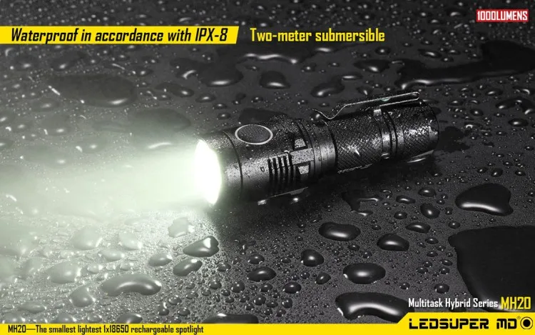 Размер ладони Nitecore MH20 CREE XM-L2 U2 светодиодный перезаряжаемый USB фонарик 1000 люмен