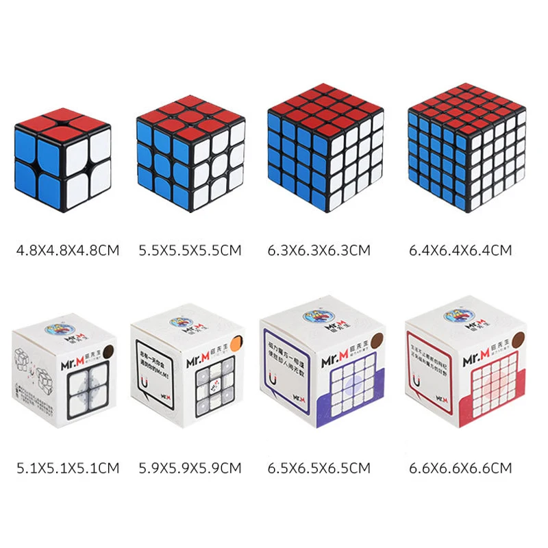 SHENGSHOU Mr. m, 2x2x2, 3x3x3, 4x4x4, 5*5*5 Магнитный Magic Cube Скорость головоломка 2x2/oneplus 3/OnePlus x 3 4x4 5x5 Magic Cube Развивающие magico Cubo игрушки подарки