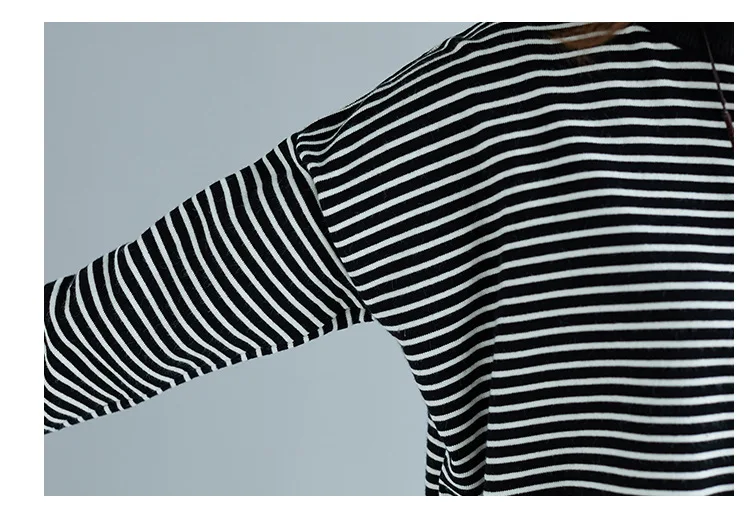 Новинка, зимний полосатый Свободный пуловер с круглым вырезом, свитера для женщин, повседневные корейские универсальные нестандартные свитера, 2 цвета