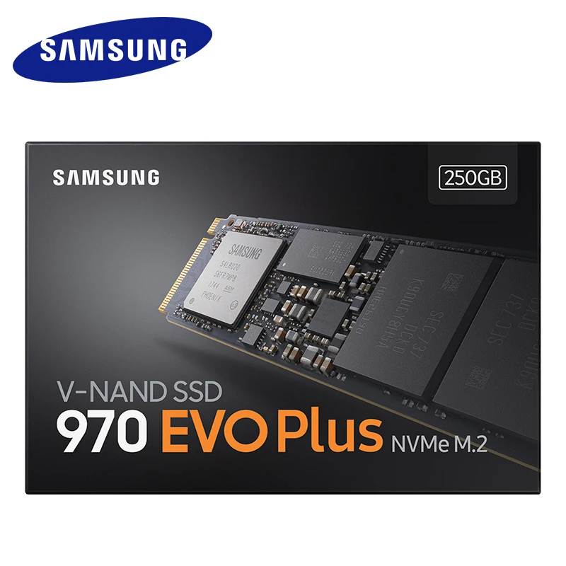 Внутренний твердотельный накопитель Samsung 970 EVO Plus SSD 250 ГБ NVMe M.2 2280 500 1 ТБ TLC PCIe 3 0x4 для