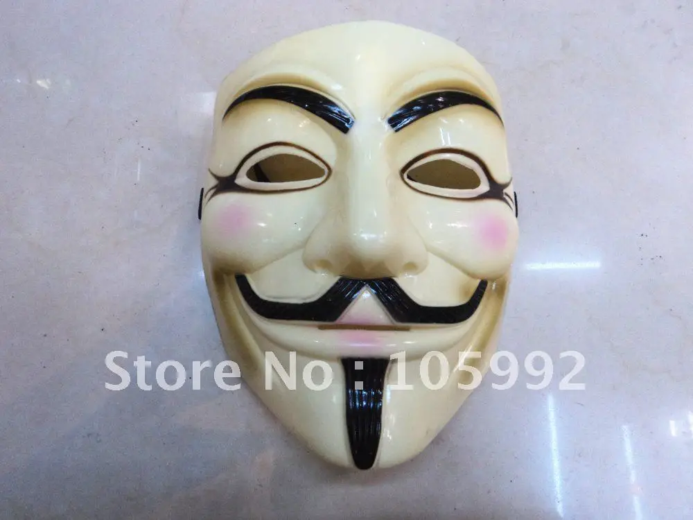 V vendetta team guy fawkes маскарад Хэллоуин Карнавальная маска(взрослый размер), 40 г, желтый светильник, 1 шт./лот CPAM