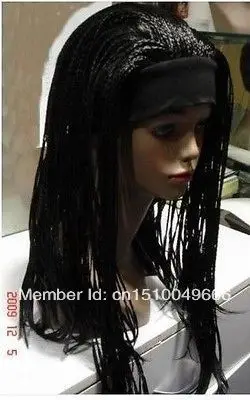 short FREE SHIP&gt&gt&gt fashion Unique black man-made braided wig Hivision |