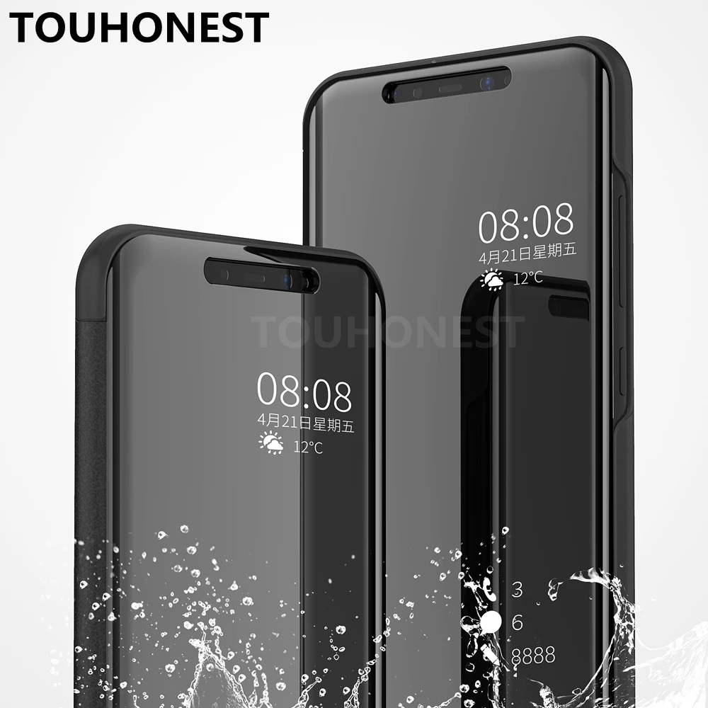

Luxury Mirror Smart Flip Clear View Leather Stand Case Cover for xiaomi redmi note 5 fundas for xiaomi Mi 8 SE Mi 6X Mi A2 cases