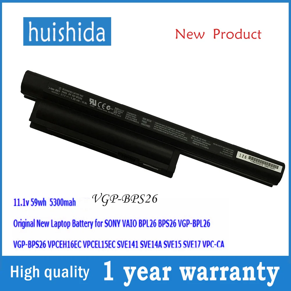 

11.1V 59wh VGP-BPS26 New original laptop battery for Sony VGP-BPL26 BPS26 Vaio SVE14A SVE15 SVE17 VPCEH16EC VPCEL15EC series