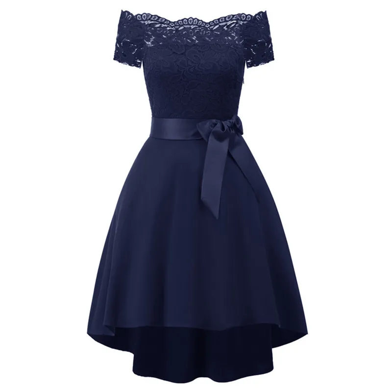 

Retro Lace Evening Party Ball Dress Round Neck Hollow Tulle Pleated Prom Gowns Short Sleeve Embroidery Open Back Formal Dress