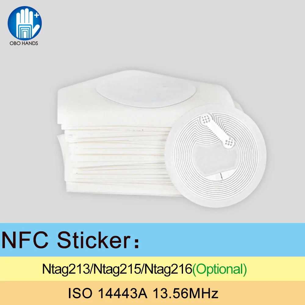 

RFID Ntag213 Ntag215 Ntag216 NFC Paper Stickers Tag 13.56MHz with 144/504/888byte Memory for Smart Phone Diam 25mm 1000pcs