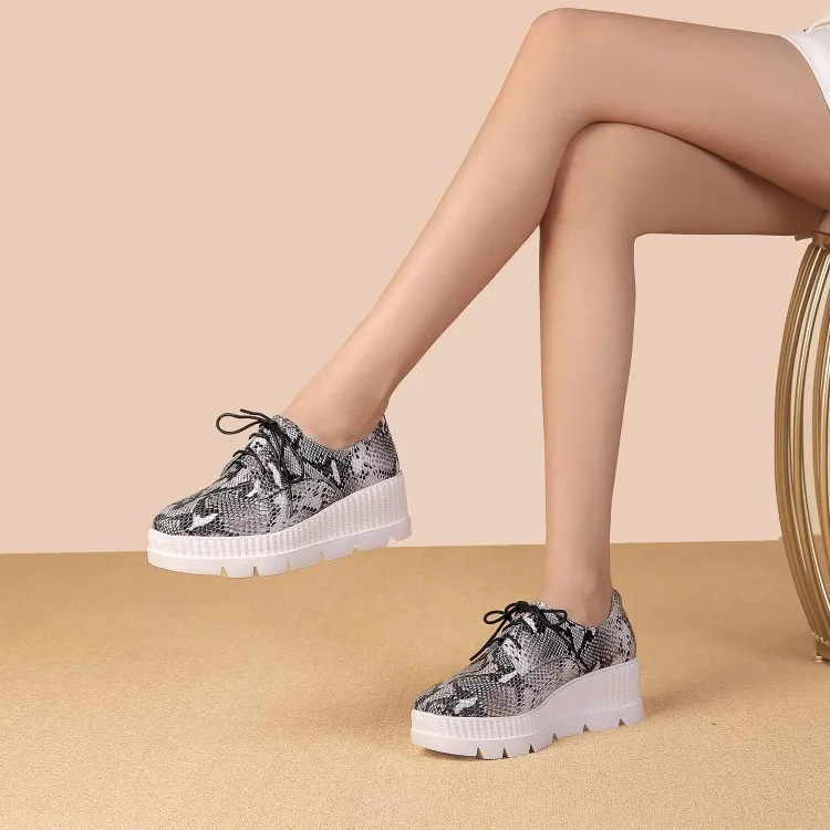 

GPOKHDS 2020 women fashion sneakers cow leather yellow color autumn spring Vulcanize Shoes casual increasing wedges sneakers