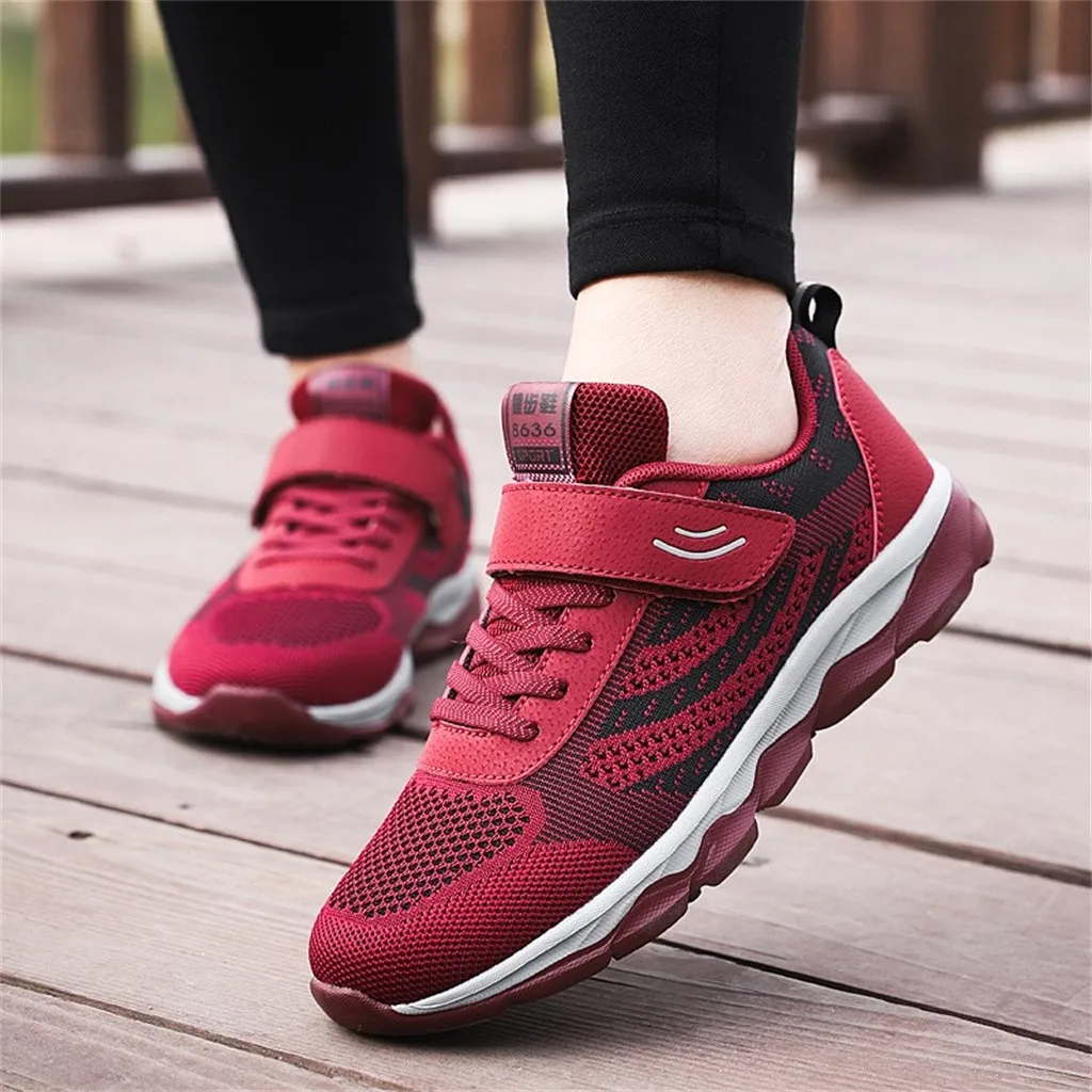 

Women Casual Shoes Fashion Breathable Walking Mesh Flat Shoes Woman Red Sneakers Women 2019 Gym Shoes Sport#G7