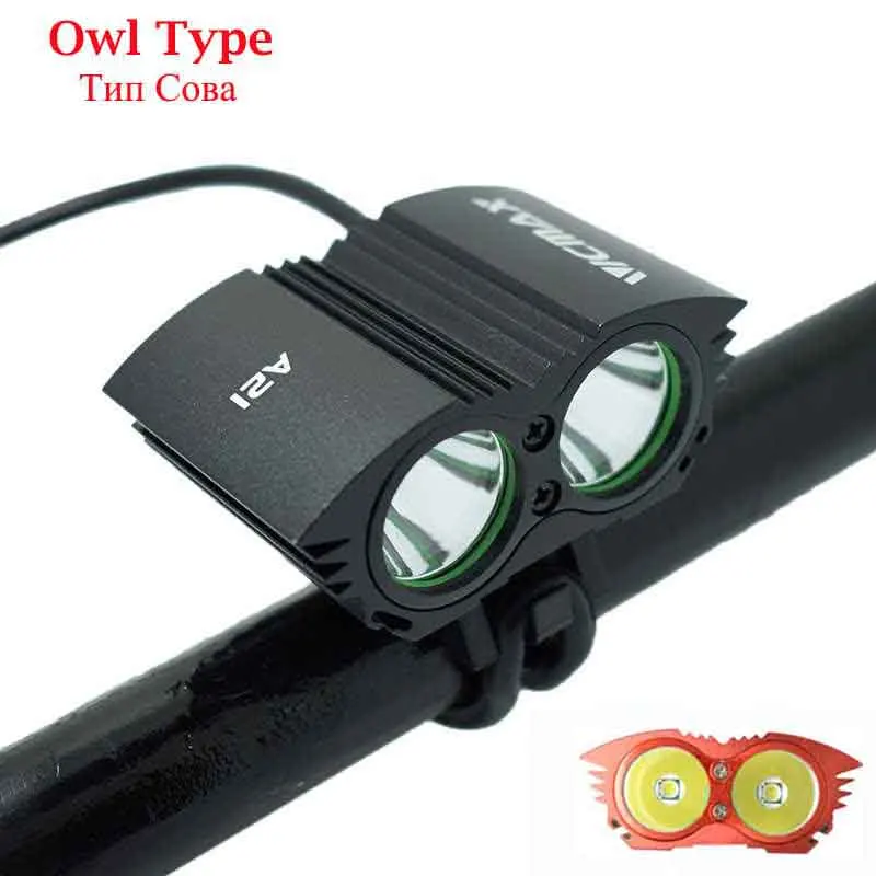 

5000Lumens XM-L2 X2 LED Bicycle Lamp Owl shape LED Front Lights Bicycle Light Cycling 5000Lumen Head Light Outdoor lighting