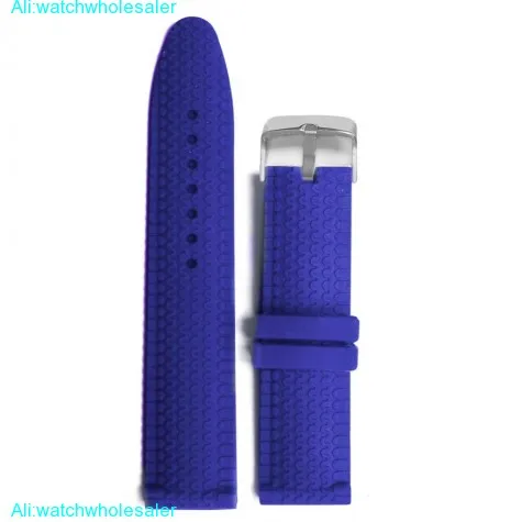 24mm Blue Dress Color Silicone Jelly Rubber Unisex Watch Band Straps WB1070S24JB