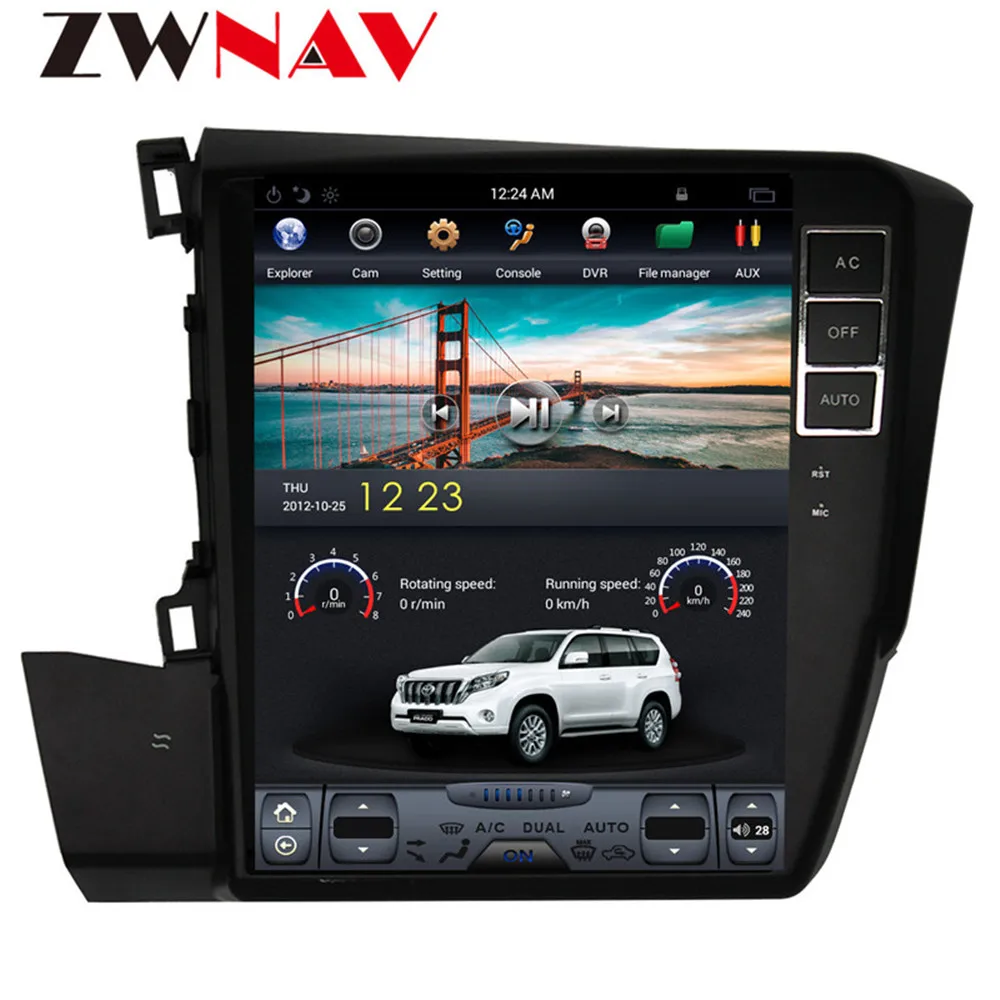 

ZWNVA Tesla IPS Screen Android 7.1 Car No CD DVD Player Radio GPS Navigation For Honda civic 2012 2013 2014 2015 Headunit